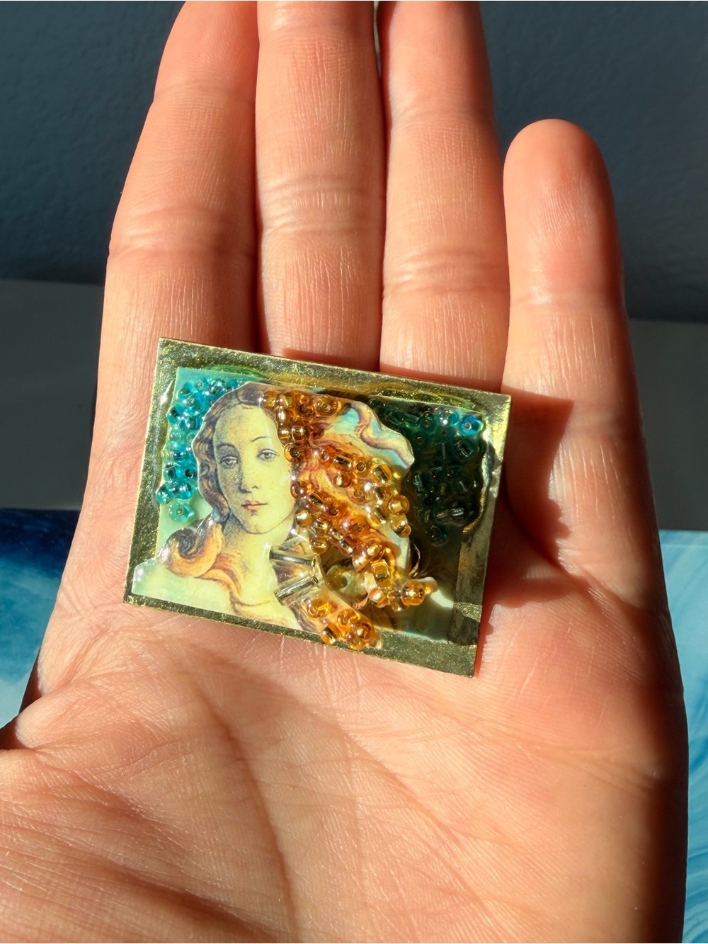 Signed Bonnie Kondor Botticelli & Me Brooch Pendant Vintage Handmade Pin